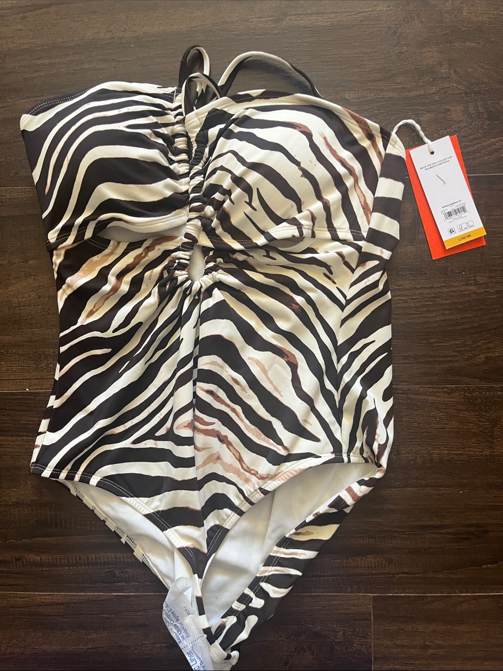 sofia by sofia vergara Zebra-Print One Piece Swimsuit - Black, White, Brown